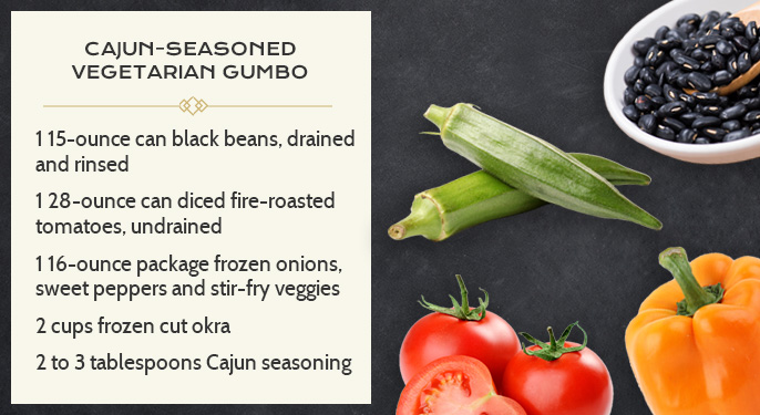 cajun seasoned vegetarian gumbo
